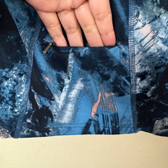 Lucy Cross Back Galaxy Built In Padded Bra Workout Tank Top Blue Size S - Picture 5 of 9